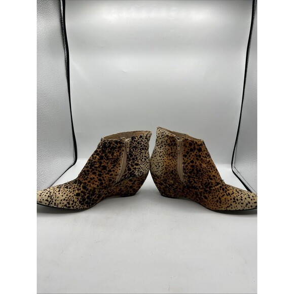 Matisse Nugent Wedge Bootie Cow Hair in Leopard Leather real fur Size 9.5 - Picture 6 of 16